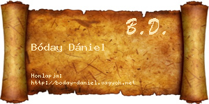 Bóday Dániel névjegykártya